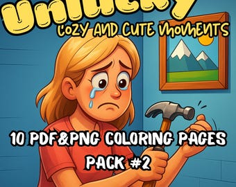Unlucky Girl Coloring Book, Dark Humor Printable Pages for Adults