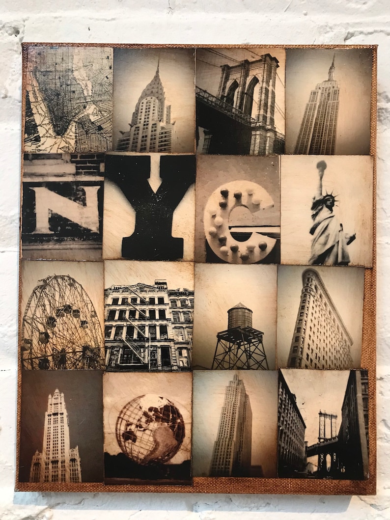 Wall Art NYC 8x10 Inch Black & White Photo Collage of New | Etsy