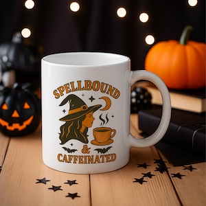 Halloween Witch Mug 11oz, Coffee Cup, Spellbound Witch Mug, Halloween Home Decor, Caffeine Lover Gift for Halloween