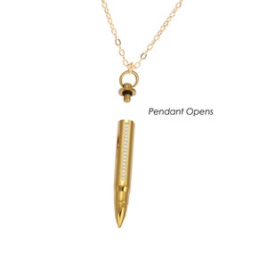 Soft Goth Gold Bullet Necklace With CZ