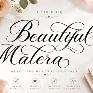 Malera Script Font: Elegant Handwritten Calligraphy (Digital Download)