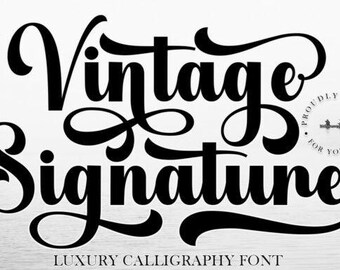Vintage Signature Script Font: Elegant Calligraphy (Downloadable)