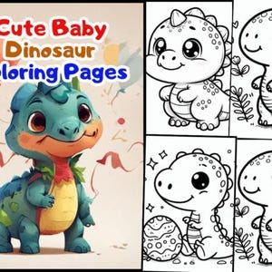 Adorable Baby Dinosaurs Coloring Book for Kids | 15 Pages of Fun