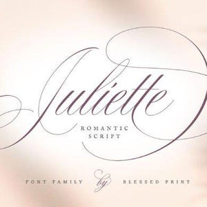 Juliette Script Font: Elegant Calligraphy (Downloadable Font) Handwriting Fonts