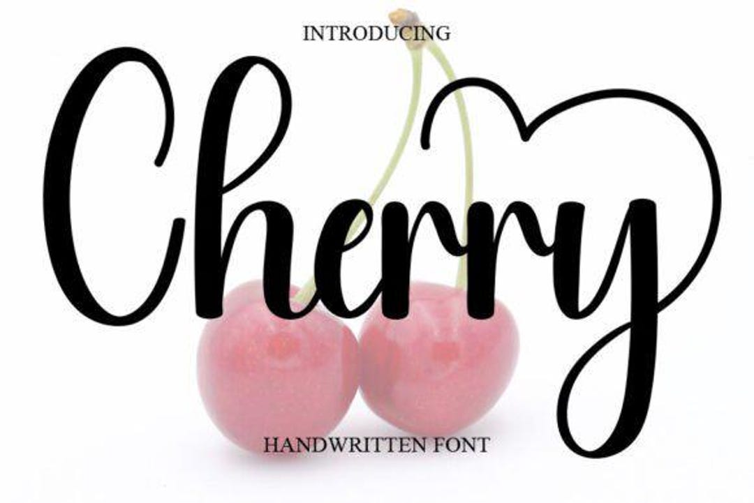 Cursive Cherell Cherry Script Font | Cursive Handwritten Font (downloadable) - Etsy
