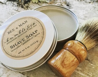 Traditional Shaving Gift | Shave Soap Kit | Herbal Shaving Soap | Shaving Kit | Natural Shave Soap + Shave Brush | Groomsman Gift | Shave