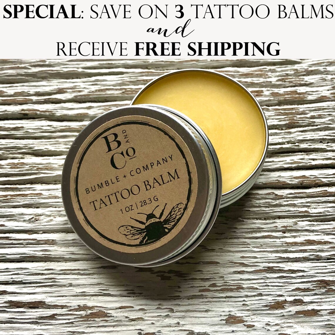 Set of 3 Tattoo Balms with Free Shipping Tattoo Aftercare Etsy