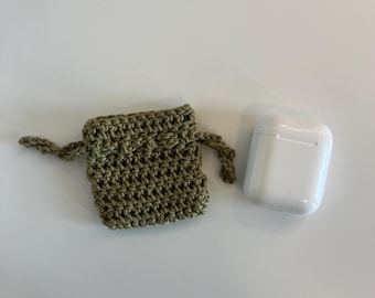 Ręcznie robione na szydełku etui na AirPods, etui na słuchawki, mała saszetka, Airpods 1/2, Airpods Pro, portmonetka/saszetka, akcesorium ochronne/trwałe
