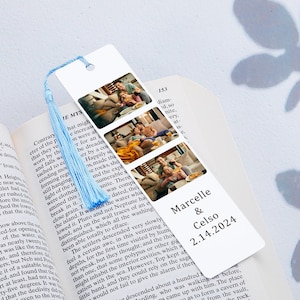 Custom Photo Bookmark with Tassel Personalized Name Date Bookmark Anniversary Gifts for Boyfriend Men Valentines Day Gifts for Him Her