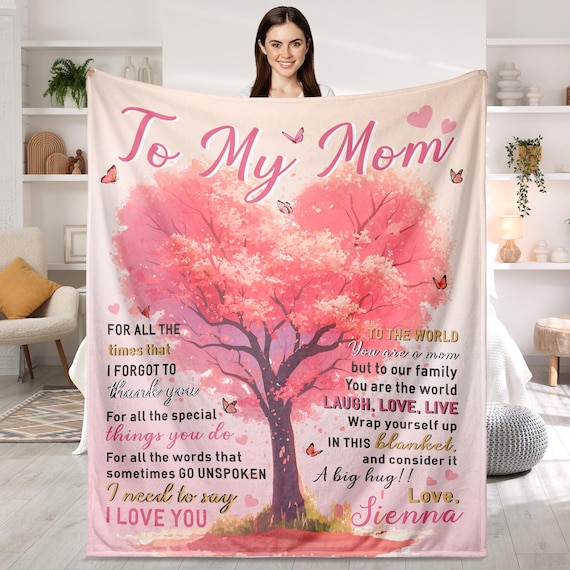 Blanket for Mom, Mothers Day Gifts, Personalized Name Blanket for