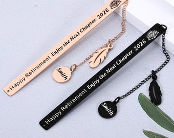 Aangepaste naam pensioen bladwijzers voor leraar, gepersonaliseerde pensioencadeaus voor collega's, geniet van het volgende hoofdstuk bladwijzer voor mannen vrouwen