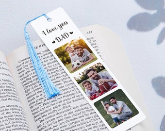 Regalo del Día del Padre Marcapáginas personalizado con imagen Regalos personalizados para papá Esposo Te amo papá Marcapáginas Regalos de cumpleaños para papá Hombres Él