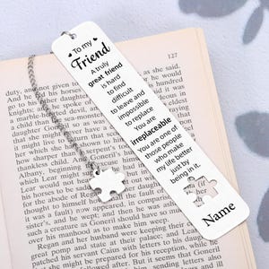 Custom Best Friend Gifts Personalized Name Friend Bookmark for Besties Girl Friendship Birthday Gift for Women Best Friend Book Lover Gifts