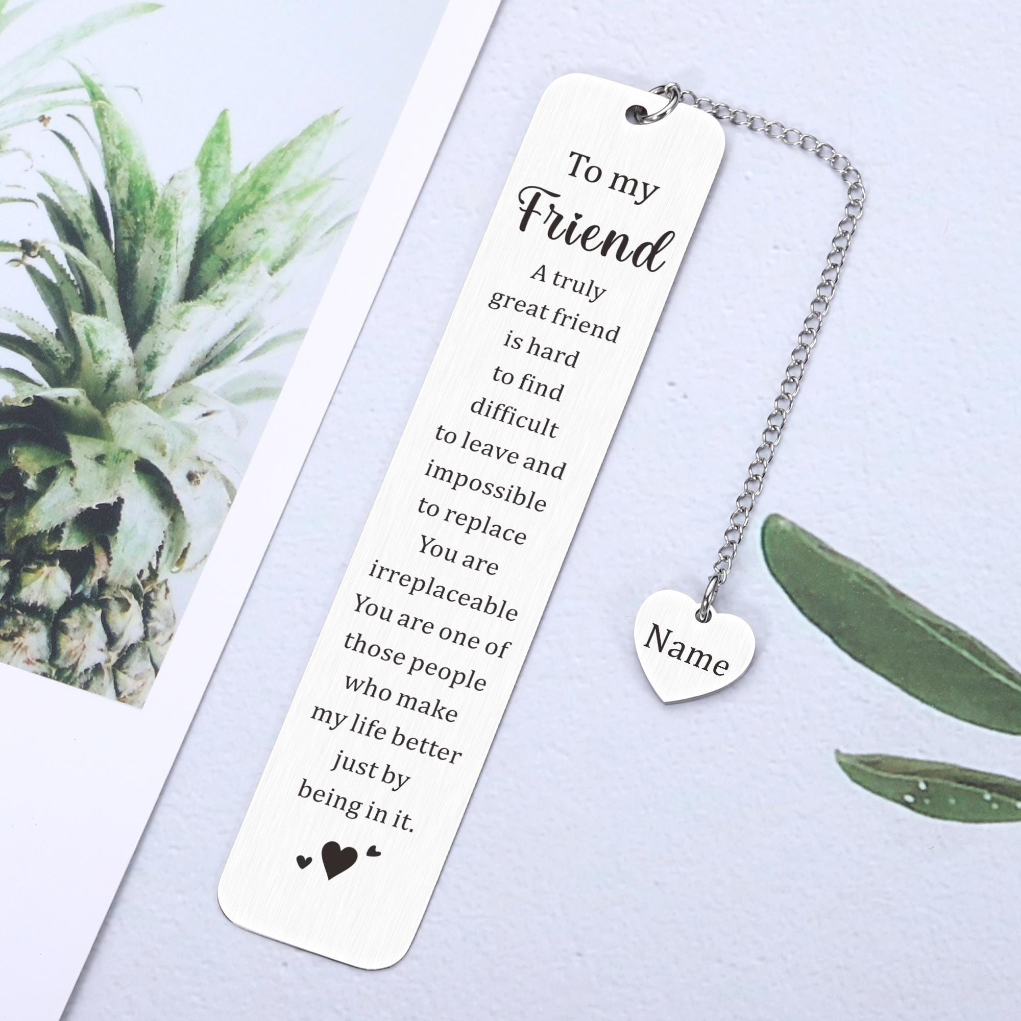 Custom Name Friend Bookmark Gifts for Best Friend Personalized ...