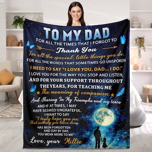 Vatertagsdecke Geschenke für Papa, individuelle Namensdecke für Papa Geburtstagsgeschenke von Tochter Sohn, Geschenke für Papa Papa, neu Papa Geschenk