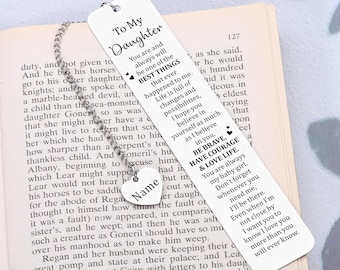 Benutzerdefinierte Tochter Lesezeichen Geschenke Personalisierter Name Zurück zu Schulgeschenke für Kinder von Mama Papa 16