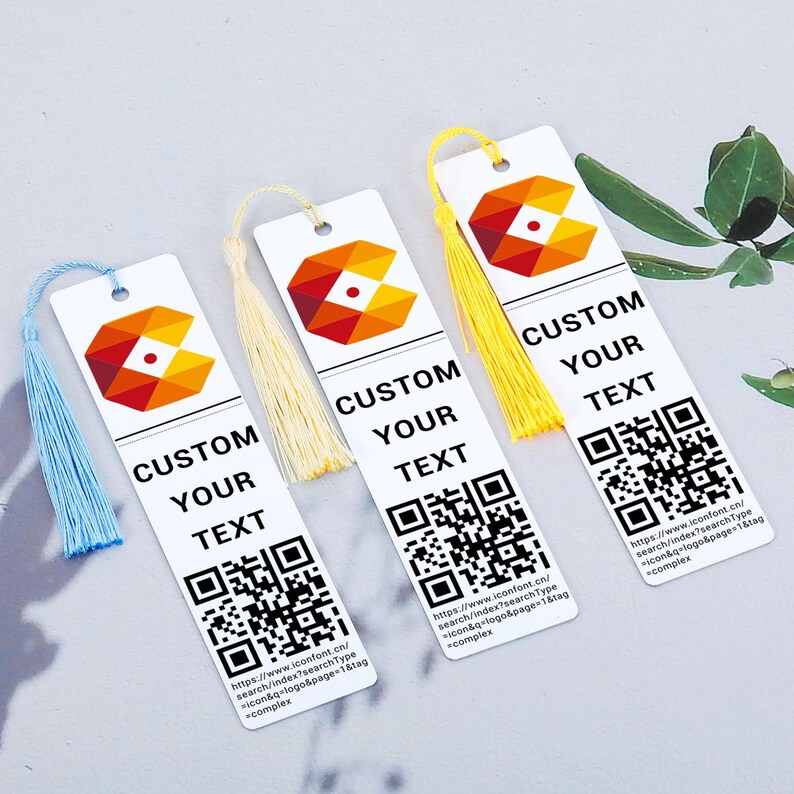 Custom Business Logo Bookmark Qr Code Sign Personalized Bookmark Gifts ...