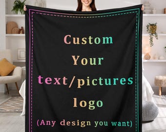 Personalized Photo Blanket Custom Logo Blanket Appreciation Gift For Company Corporate Coworker Retirement Gift for Dad Your Design Here