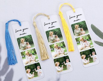 Custom Photo Bookmark for Mom Mothers Day Gifts from Daughter Son Mom Birthday New Mom Gifts Personalized Bookmark Gift for Women Men