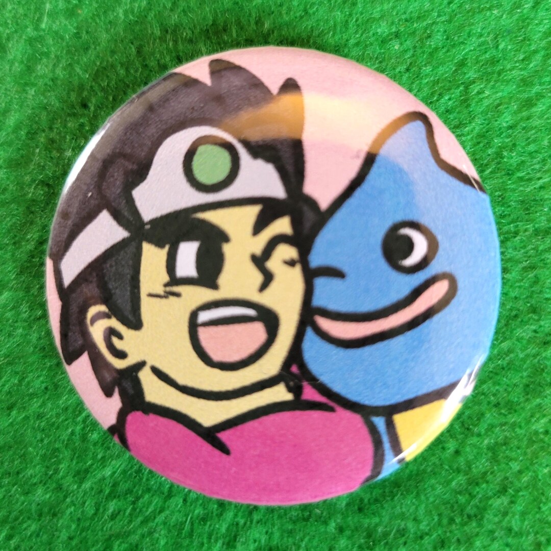 B GRADE Dragon Quest III Hero and Slime Button - Etsy