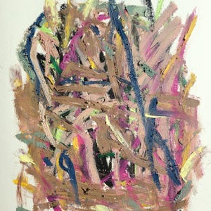 Original Abstract End of June oil pastel
