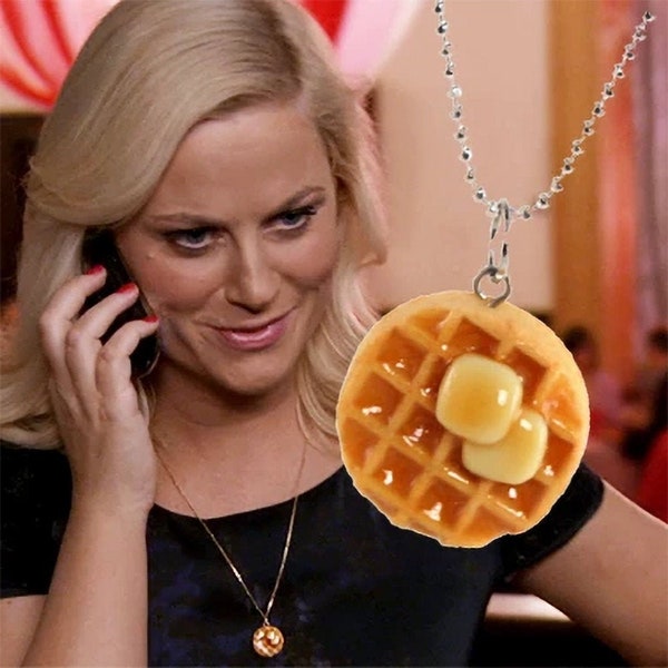 Waffle Necklace, Parks and Recreation, Amy Poehler, Leslie Knope, Gift For Sister, Graduation Gift For Best Friend, Scented, Foodie Gift