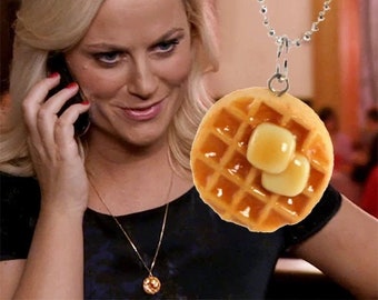 Waffle Necklace, Parks and Recreation, Amy Poehler, Leslie Knope, Gift For Sister, Graduation Gift For Best Friend, Scented, Foodie Gift