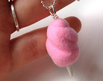 Gift For Her, Scented Cotton Candy Necklace, Food Jewelry, Food Necklace, Miniature Food, Fake Food