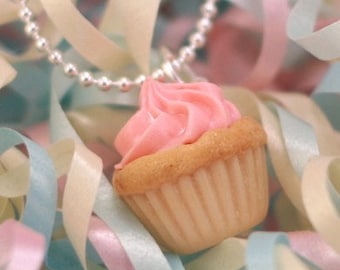 Voedselketting, geurende roze cupcakeketting, voedselsieraden, bloemenmeisje cadeau, Moederdagcadeau van dochter, 50e verjaardagscadeau voor vrouwen