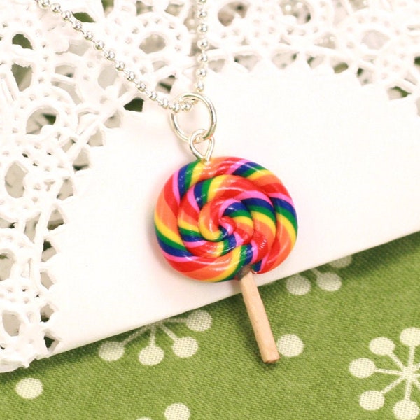 Food Jewelry, Scented Lollipop Necklace, Foodie Jewelry, Kawaii Necklace, Fairy Kei Jewelry, Sister Gift, Best Friend Gift