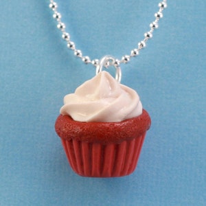 Food Jewelry, Scented Red Velvet Cupcake Necklace, Mom Gift From Daughter, Mothers Day Gift From Daughter, College Graduation Gift For Her image 1