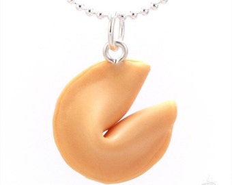 Voedsel sieraden, geurende Fortune Cookie ketting, College afstudeercadeau voor haar, Lucky Charm ketting