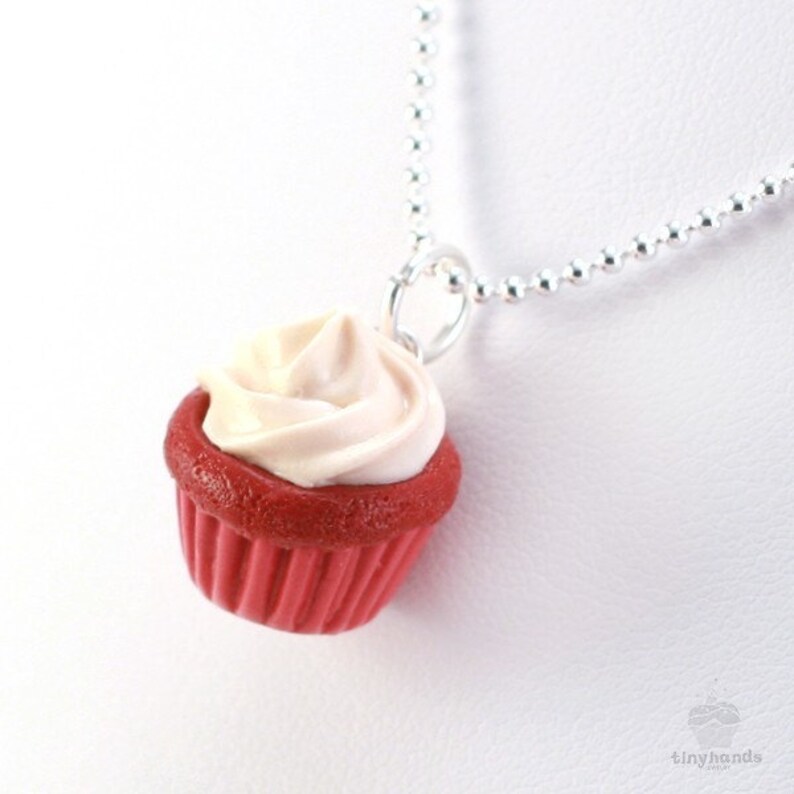 Food Jewelry Scented Red Velvet Cupcake Necklace Mom Gift Etsy