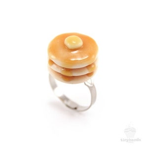 Scented Delicious Pancake Ring with Rich Golden Color Maple Syrup and Buttercream Unique Gift Food Jewelry image 3