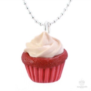 Food Jewelry, Scented Red Velvet Cupcake Necklace, Mom Gift From Daughter, Mothers Day Gift From Daughter, College Graduation Gift For Her image 2