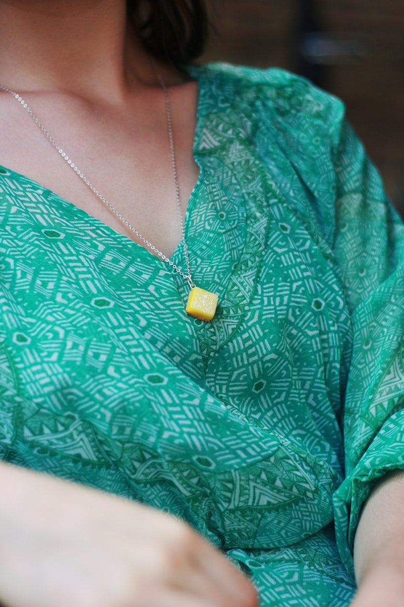 Scented Lemon Bar Necklace Lemon Bar Gift Scented Jewelry Etsy