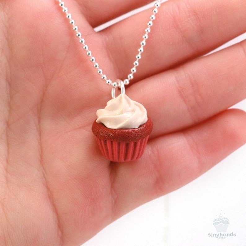 Food Jewelry, Scented Red Velvet Cupcake Necklace, Mom Gift From Daughter, Mothers Day Gift From Daughter, College Graduation Gift For Her image 5
