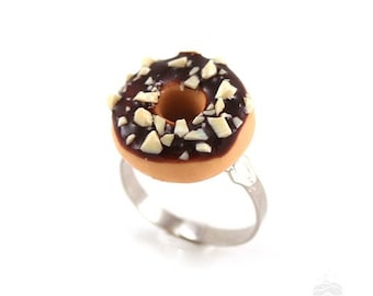 Geurende Chocolade Moer Donut Ring Unieke Kawaii Miniatuur Charme Leuke Polymeer Klei Voedsel Sieraden