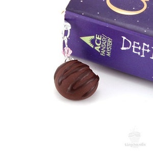 Scented Cherry Chocolate Truffle Bookmark Polymer Clay Cute Miniature Book Accessories Present image 2