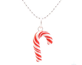 Scented Candy Cane Necklace Handmade Polymer Clay Christmas Party Gift Cute Girls Pendant Food Jewelry