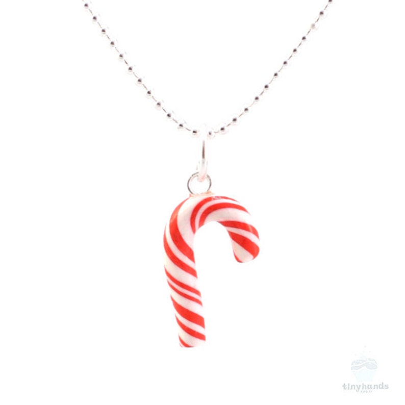 Scented Candy Cane Necklace Handmade Polymer Clay Christmas Etsy