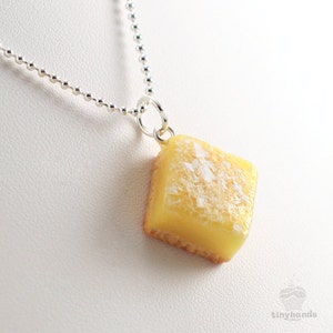 Scented Lemon Bar Necklace, Lemon Bar Gift, Scented Jewelry, Food Jewelry, Gift For Her, Food Art, Lemon Necklace, Miniature Food Jewelry image 2