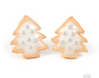 Sweet and Classy Scented Christmas Tree Cookie Earstuds Food Jewelry Unique Gift, Present