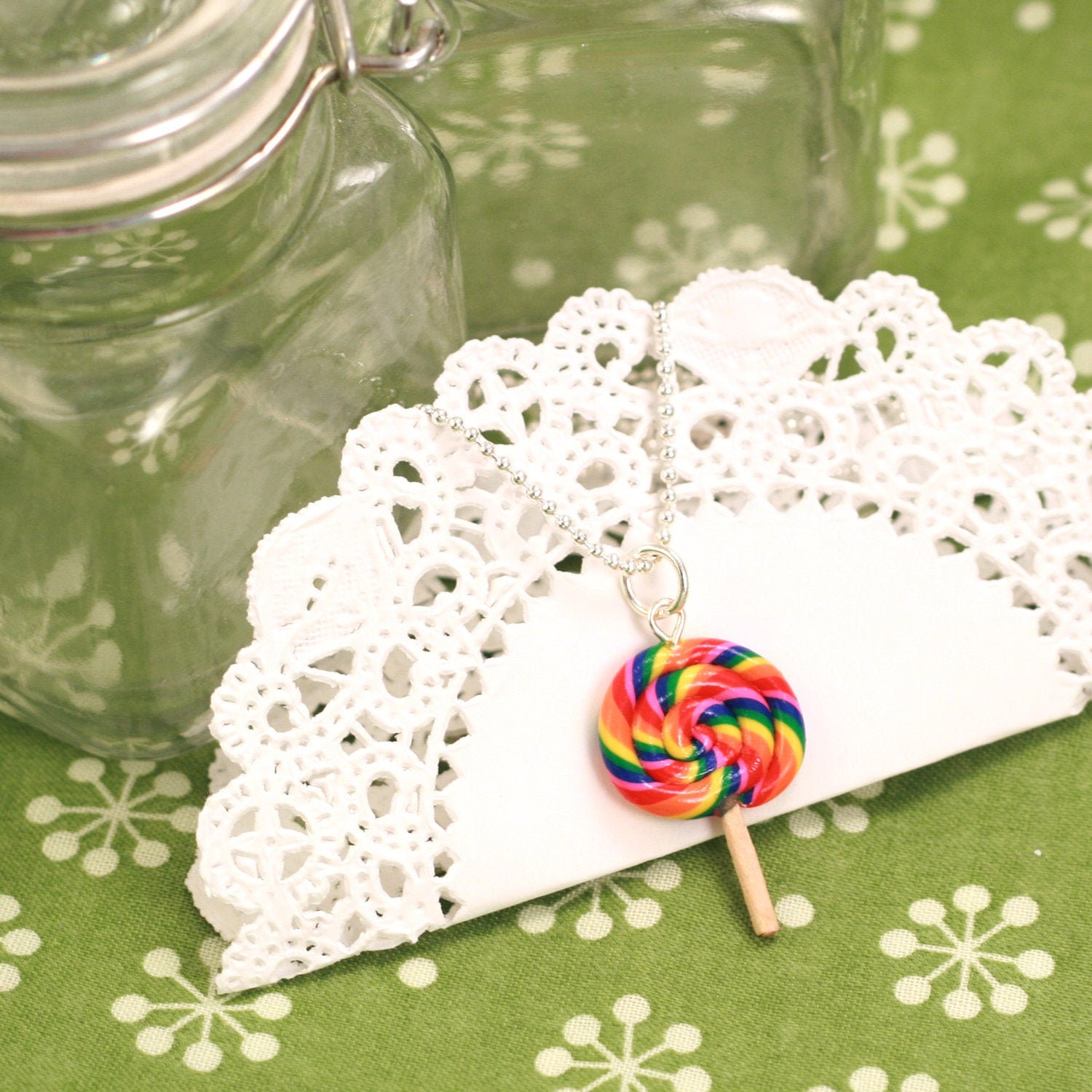 Food Jewelry, Scented Lollipop Necklace, Foodie Jewelry, Kawaii Necklace, Fairy Kei Jewelry, Sister Gift, Best Friend Gift