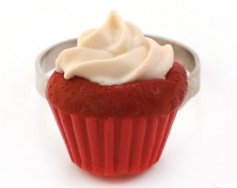 Scented Red Velvet Cupcake Ring - Food Jewelry