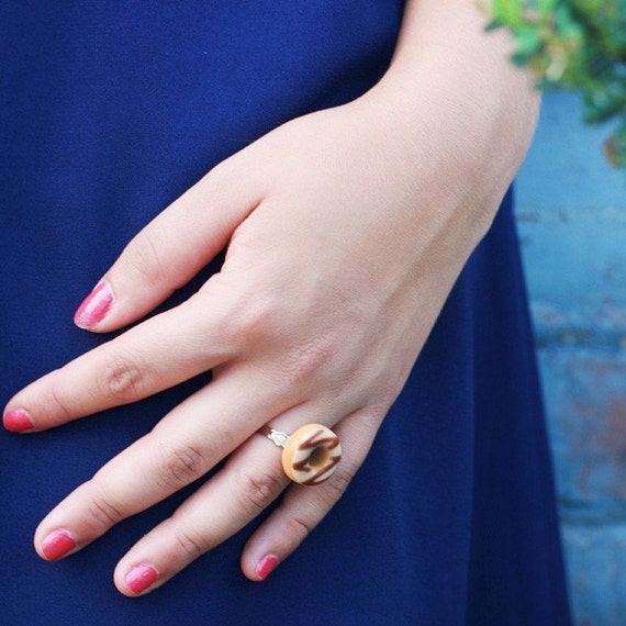 Antique Signed Rose Gold Donut Ring - Ruby Lane