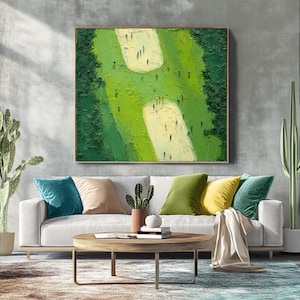 Green Textured Painting Unique Gift Green Abstract Wall Art Original Golf Canvas Wall Art GreenTexture Painting Green Grass Minimalist Art