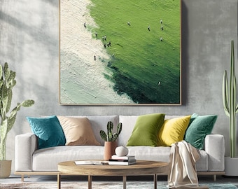 Green Textured Wall Art Green Abstract Painting Green Figure Painting Green Abstract Art Green Minimalist Painting Entry Wall Decor