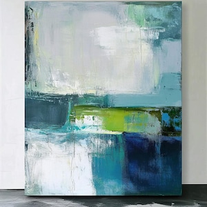 Green minimalism painting green wall art green canvas painting green abstract modern art green canvas wall art Large green abstract painting