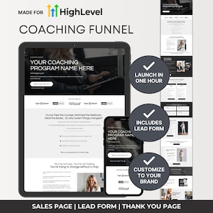 GoHighLevel Coaching Funnel Template, GoHighLevel Website Template, Luxury Website Template GHL, Aesthetic Coaching Program Sales Funnel GHL